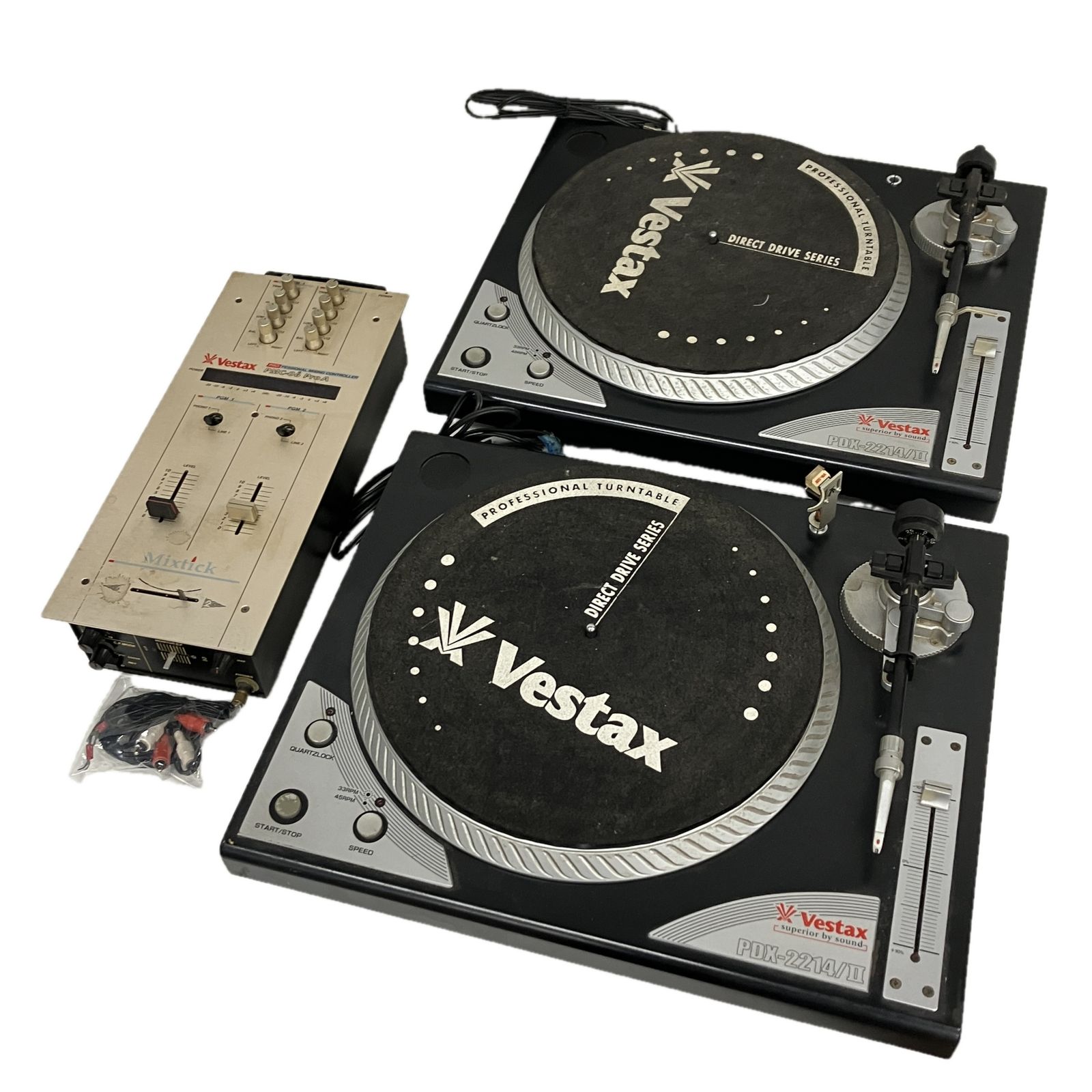 Vestax PDX-2214 II ターンテーブル 2個 Vestax PMC-06 Pro A ミキサーセット 音響機材 べスタックス S10586087