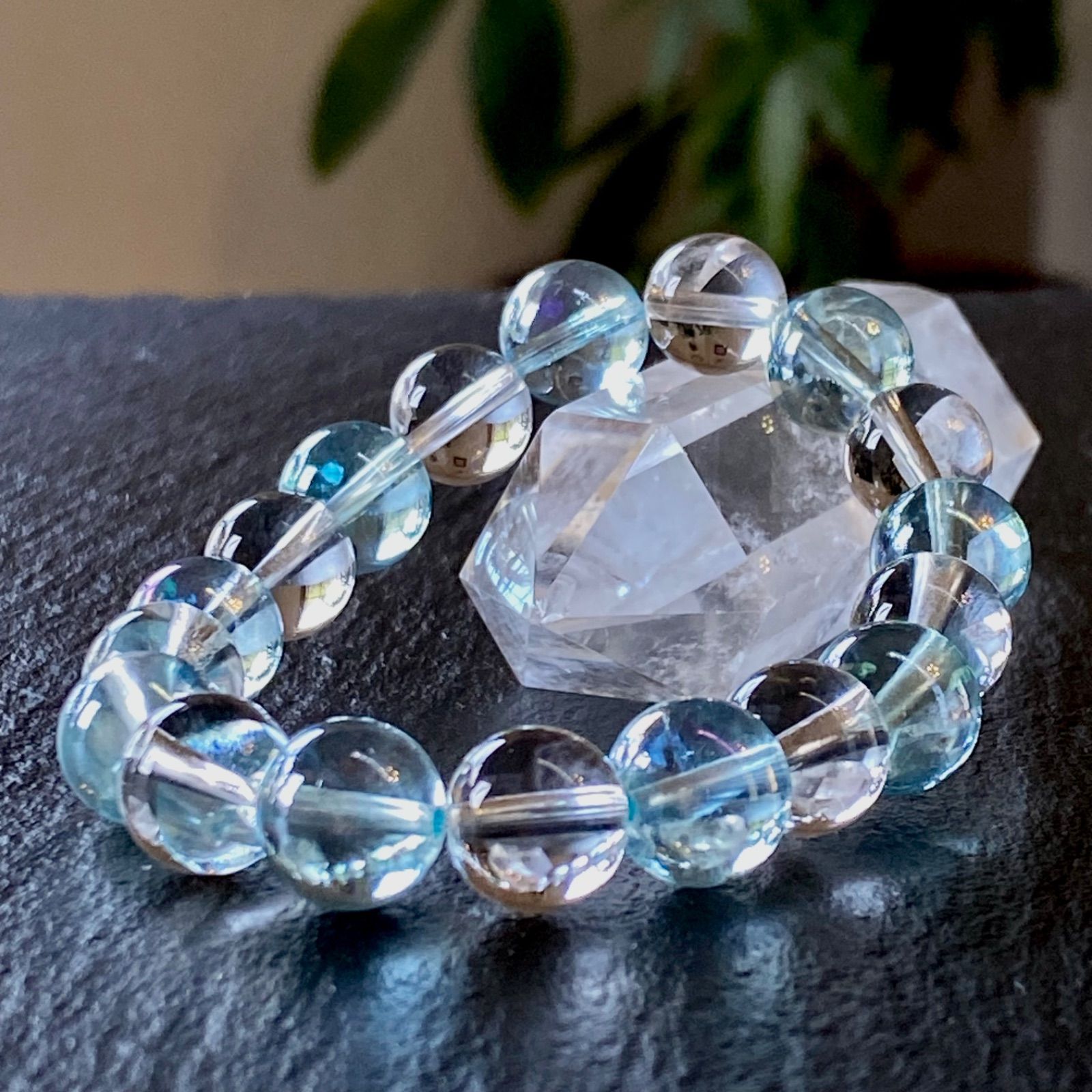 SAアクアオーラクォーツ SA 水晶 10㎜ ブレスレット B1123-13