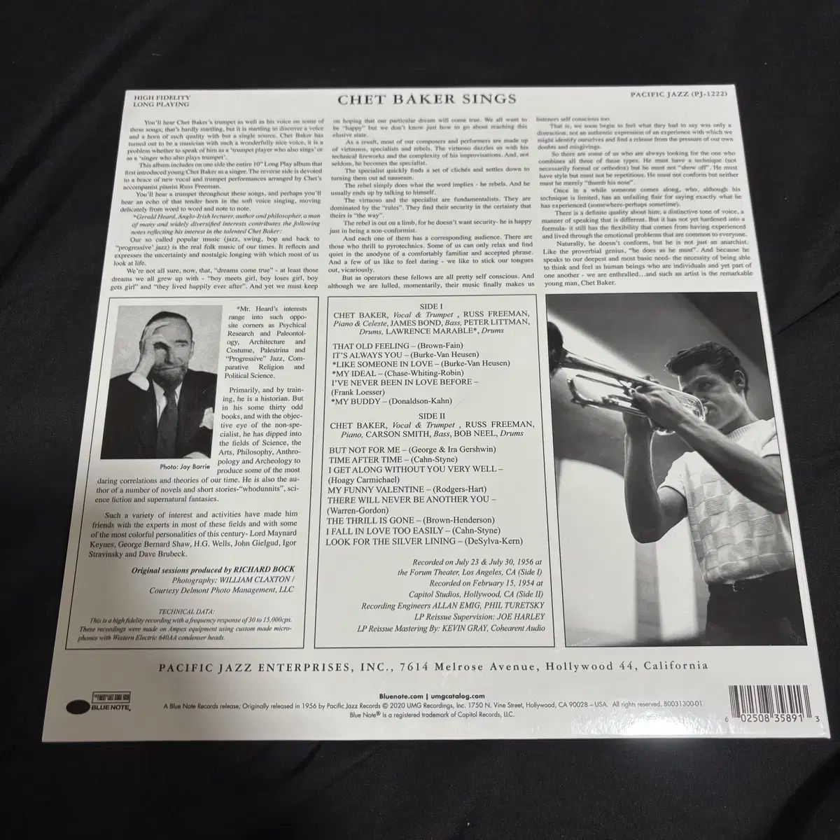 BlueNote チェット ベイカー ー Sings LP ヴァイナル ビニールレコード