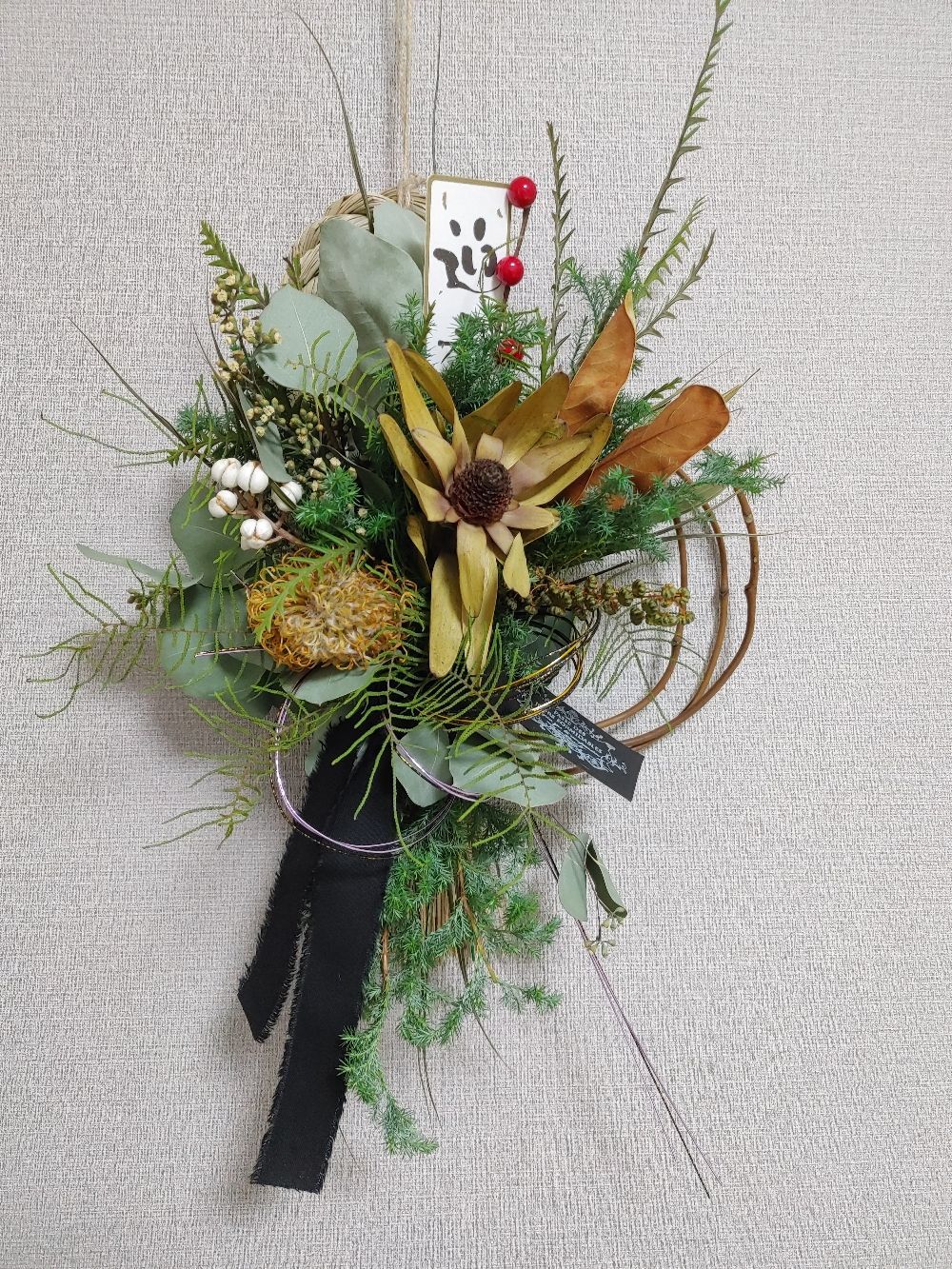 2026 しめ縄リース お正月しめ縄 お飾り しめ縄アレンジ モダンしめ縄 NEXPOTALLINN_EU