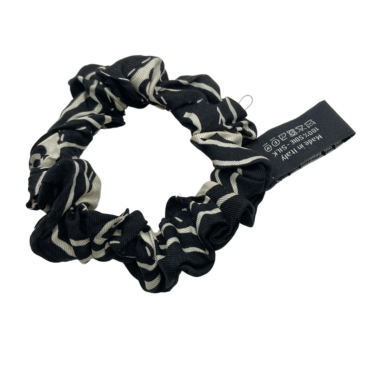 CHANEL シャネル シュシュ - シルク 黒×白