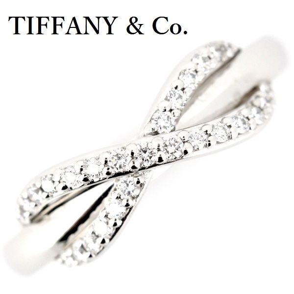 ティファニー インフィニティ ダイヤモンド リング K18WG 10号