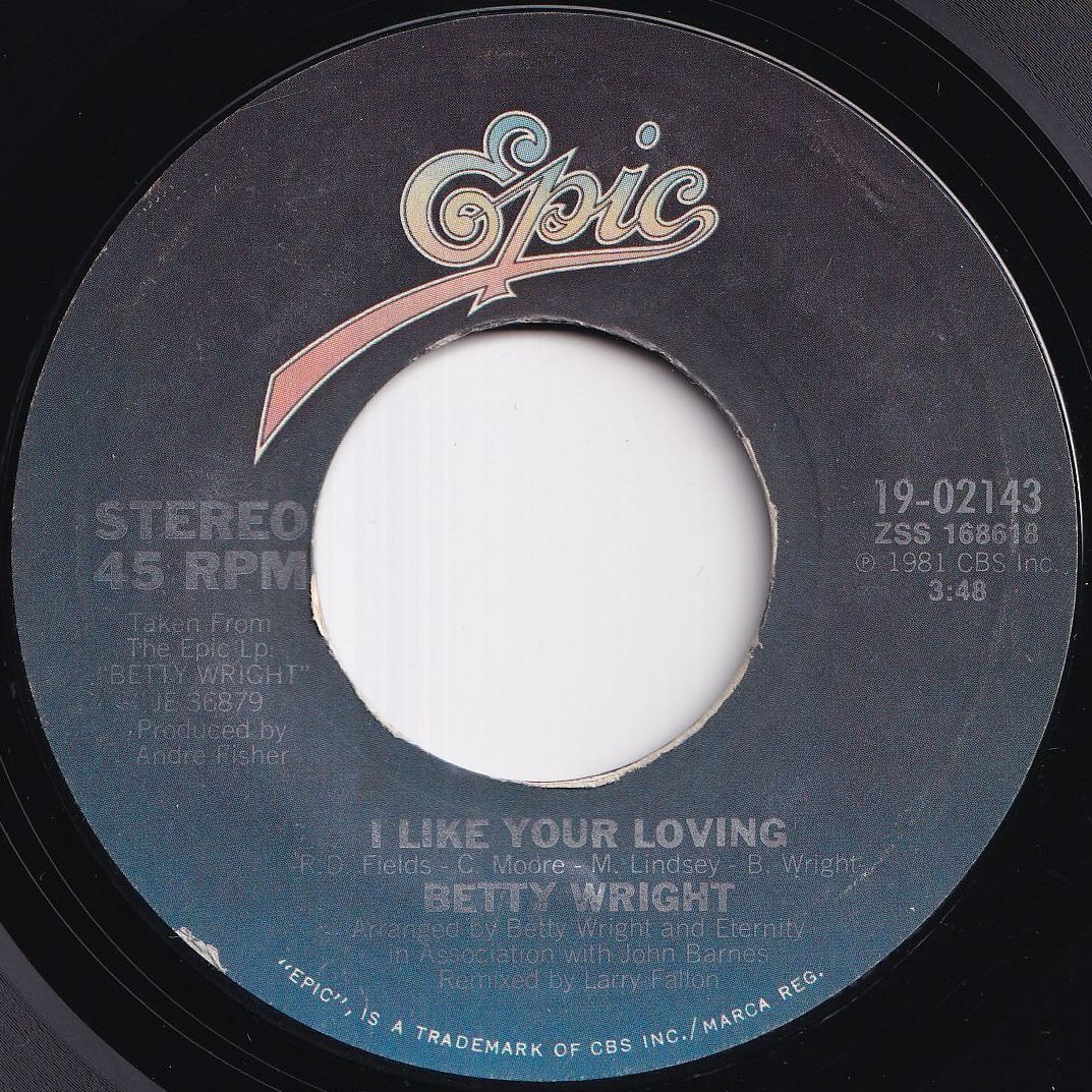 CBS日本公式 Betty Wright I Like Your Loving / Body Slang Epic US 19-02143