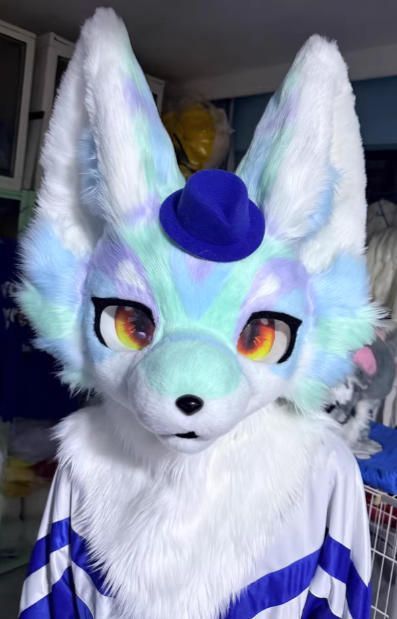 着ぐるみヘッド 狼 NO.401 ミントグリーン 全頭ヘッド ケモノ ファースーツ ぬいぐるみ コスプレ コスチューム kigurumi