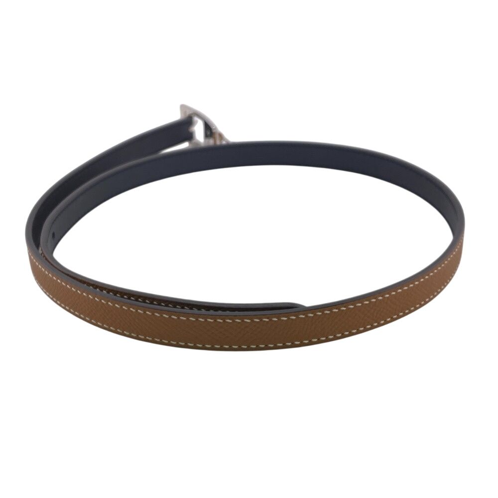 HERMESエルメス ラッキー15 リバーシブル ベルト ブランド ブラック