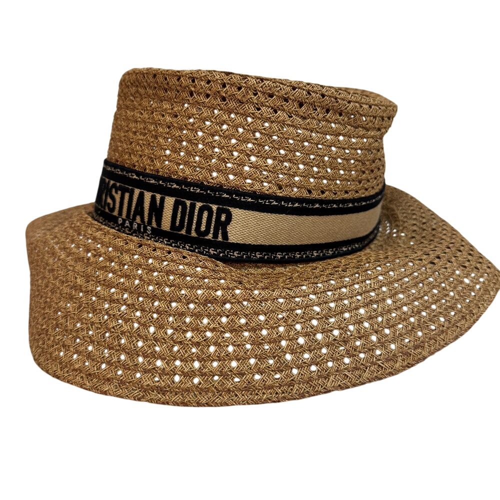 Christian Diorクリスチャンディオール 34DBP924G153 D Bobby ワイドブリム ハット ベージュ レディース