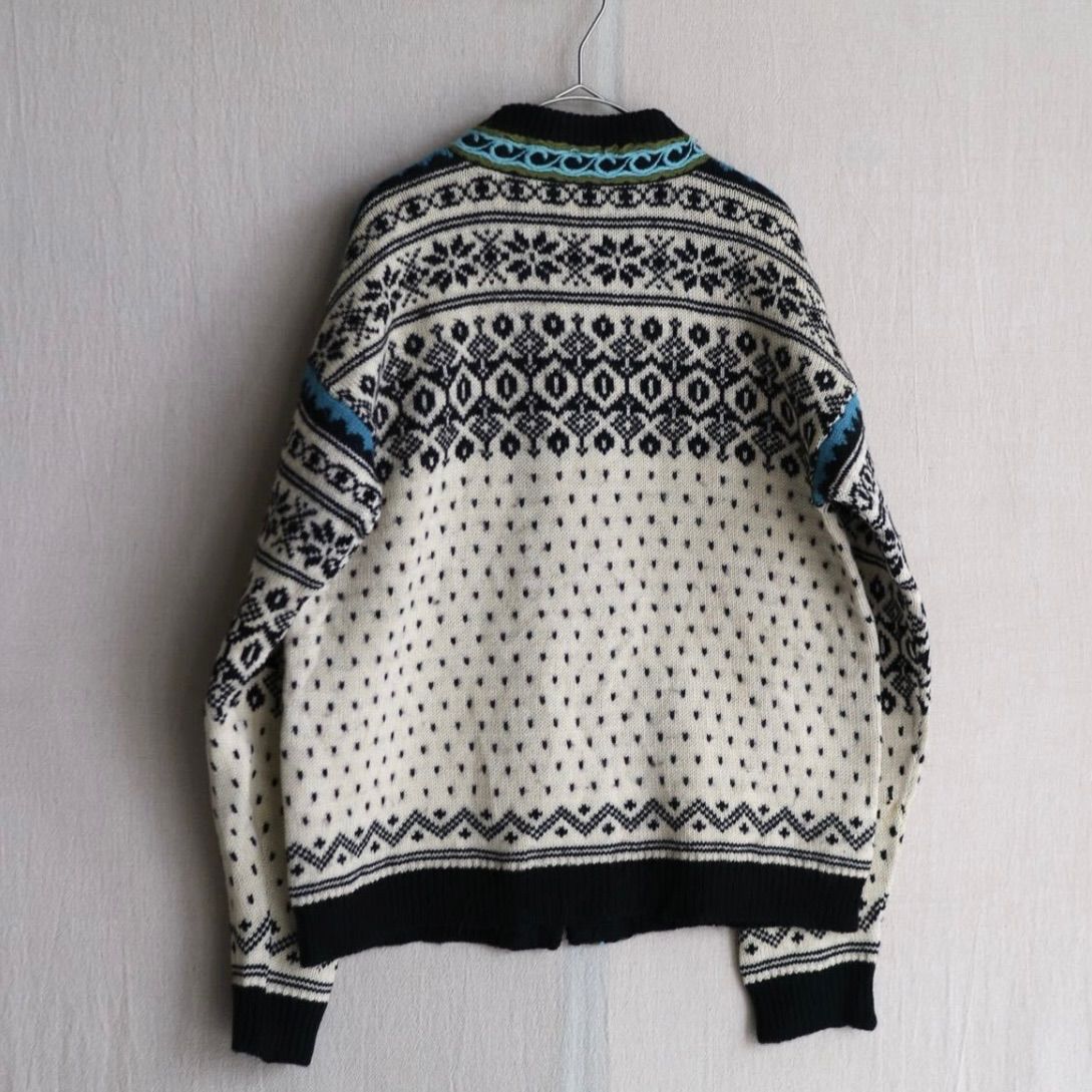 ノルウェー製 Vintage ノルディック ニット カーディガン / 45 ウール