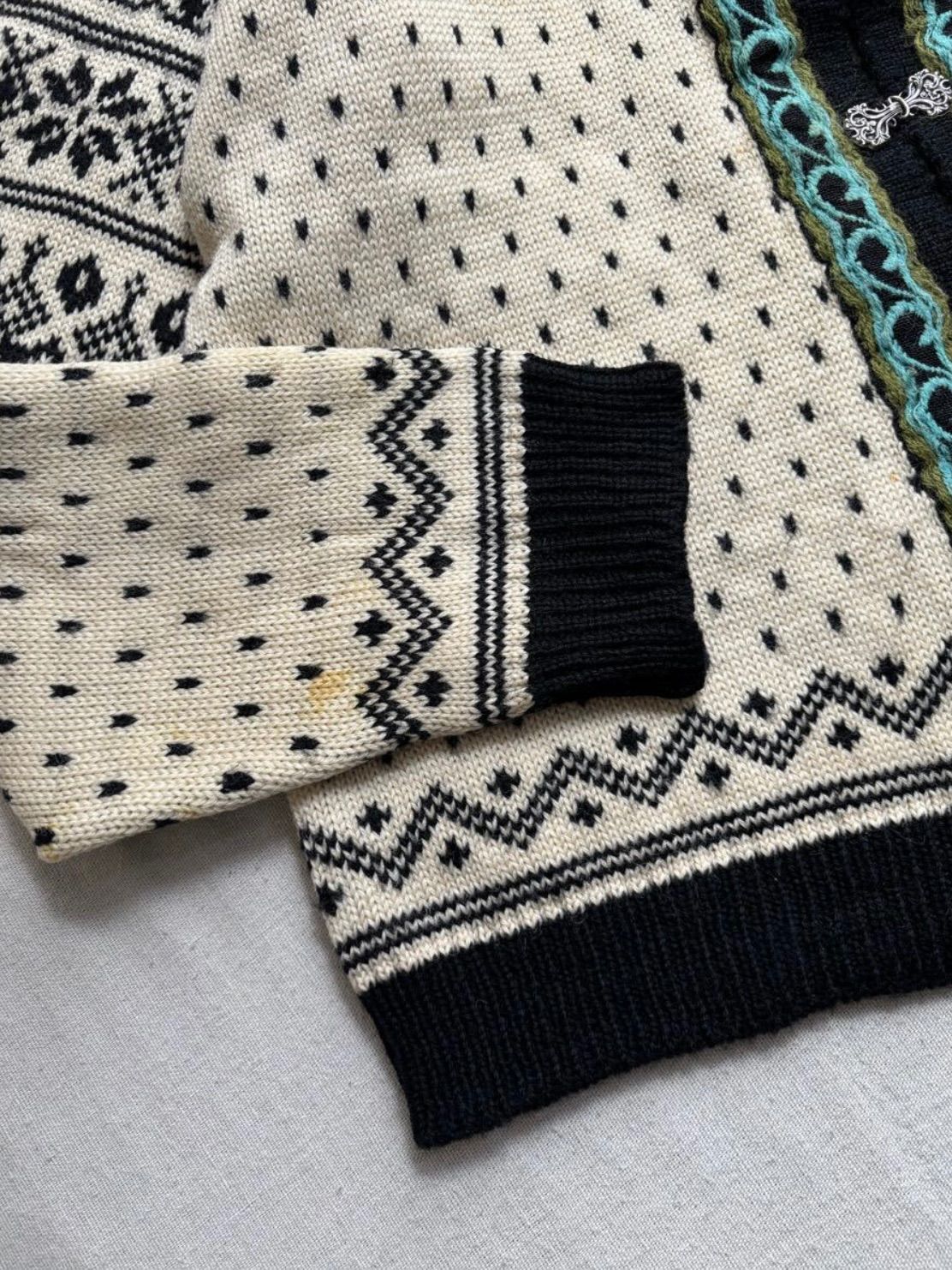 ノルウェー製 Vintage ノルディック ニット カーディガン / 45 ウール