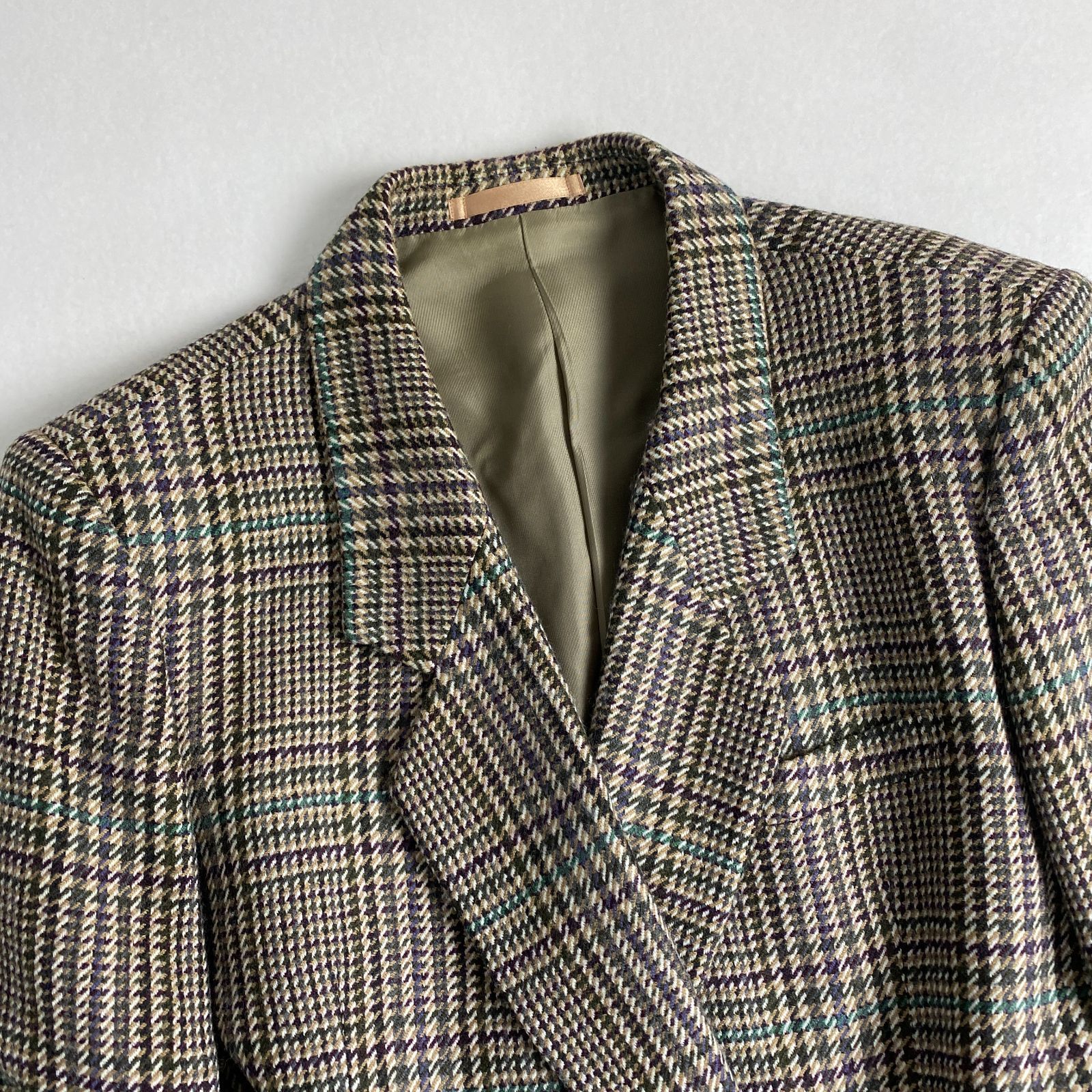 バーバリーズ セットアップ チェック 白タグ ウール 注文 M相当