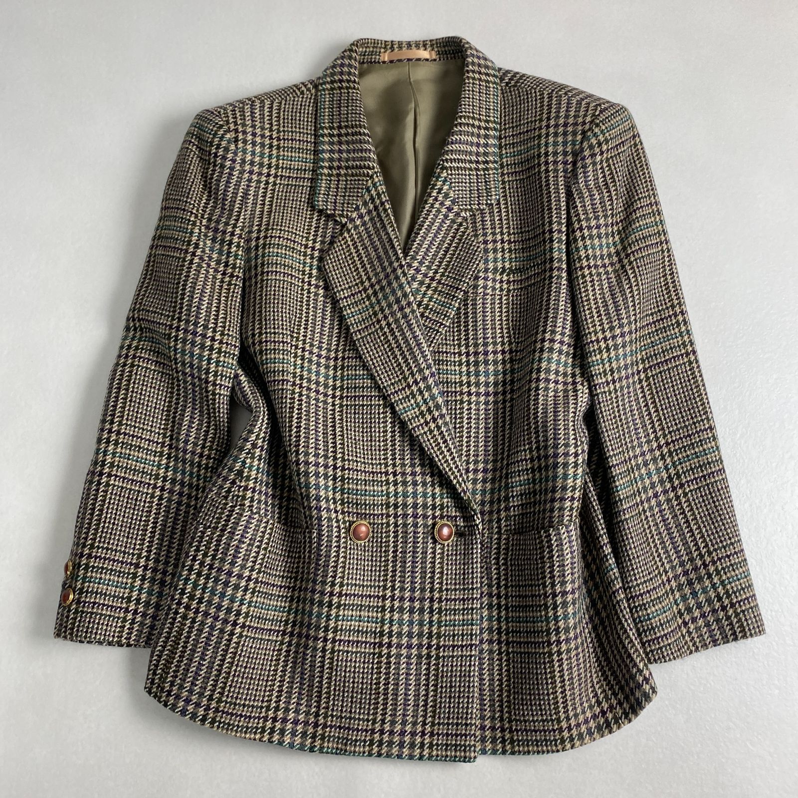 バーバリーズ セットアップ チェック 白タグ ウール 注文 M相当