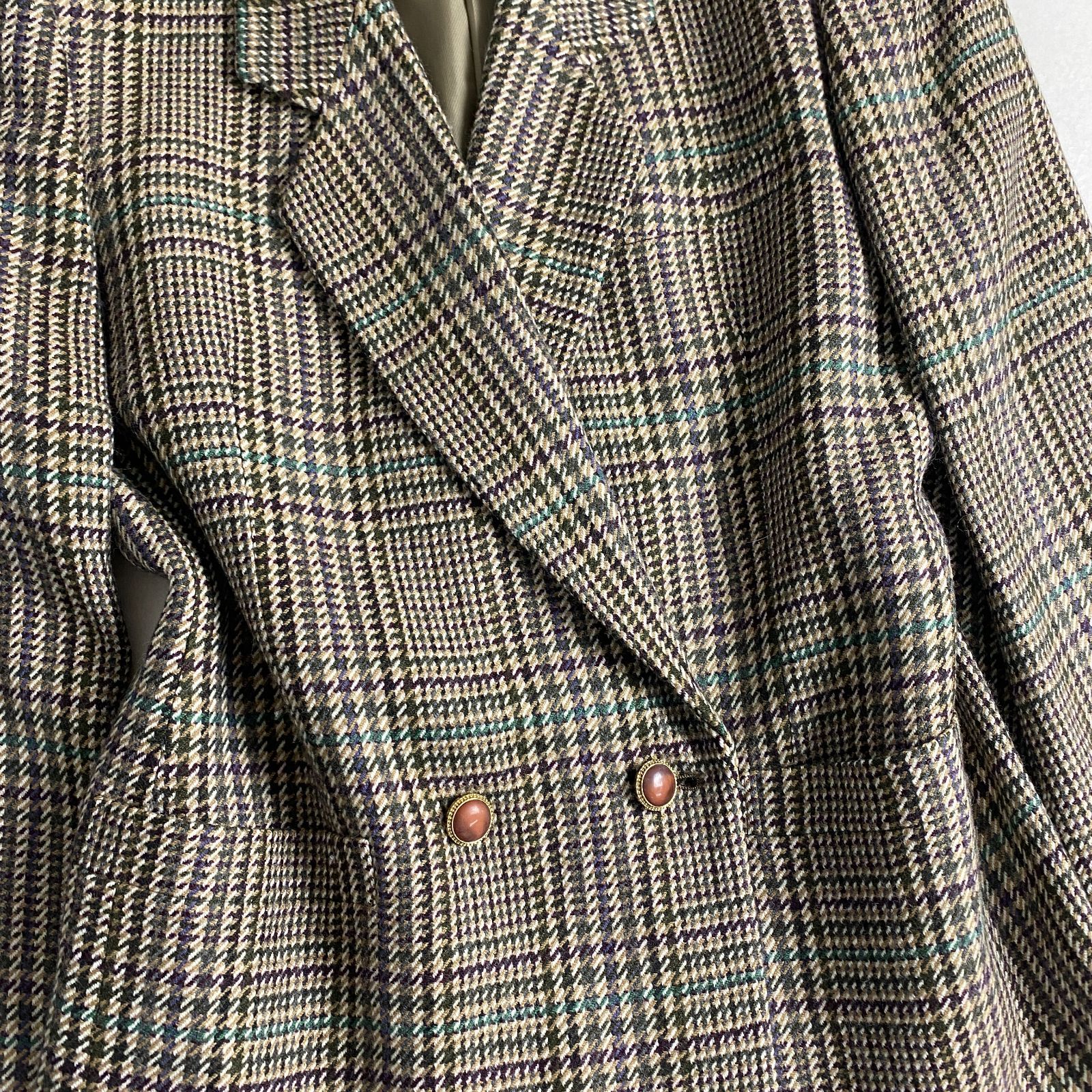 バーバリーズ セットアップ チェック 白タグ ウール 注文 M相当