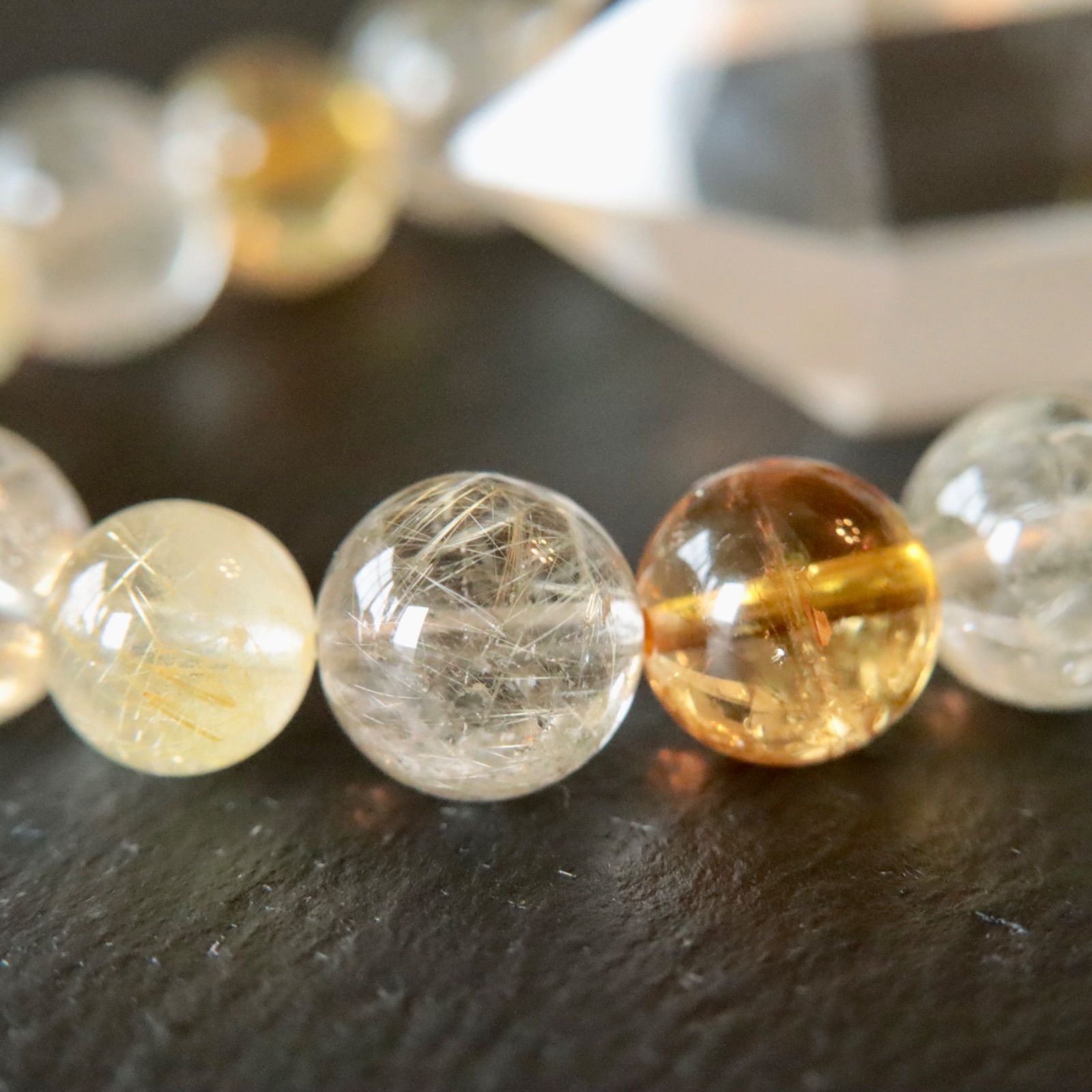 シルバールチル ゴールドルチル 天然シトリン ブレスレット B0722-06 NEXPOTALLINN_EU