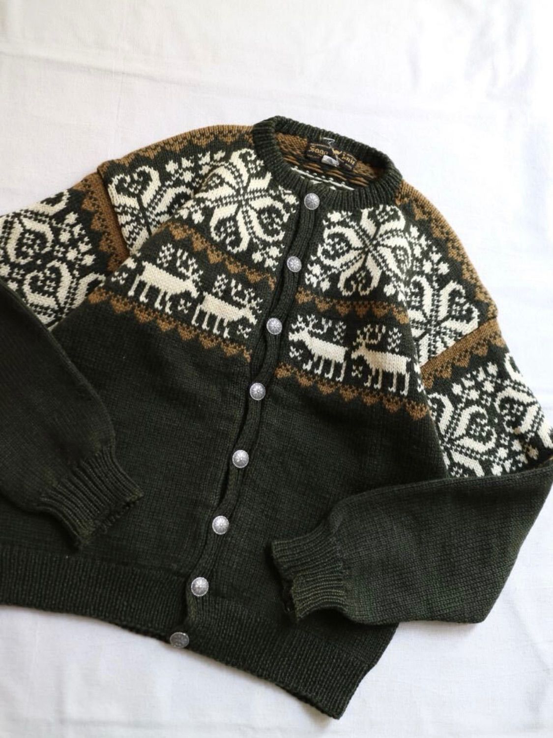 ノルウェー製 Vintage ノルディック ニット カーディガン / ウール