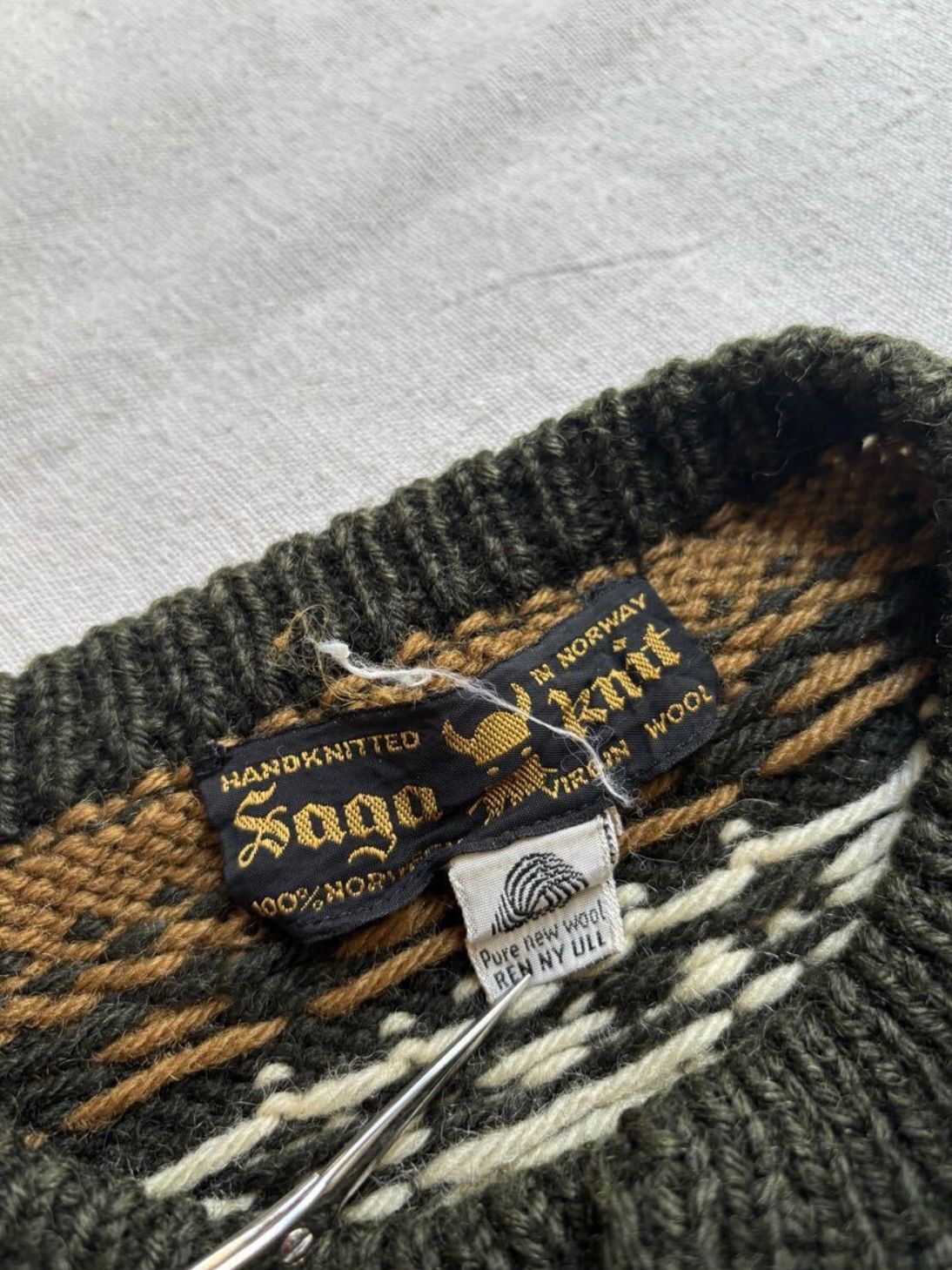 ノルウェー製 Vintage ノルディック ニット カーディガン / ウール