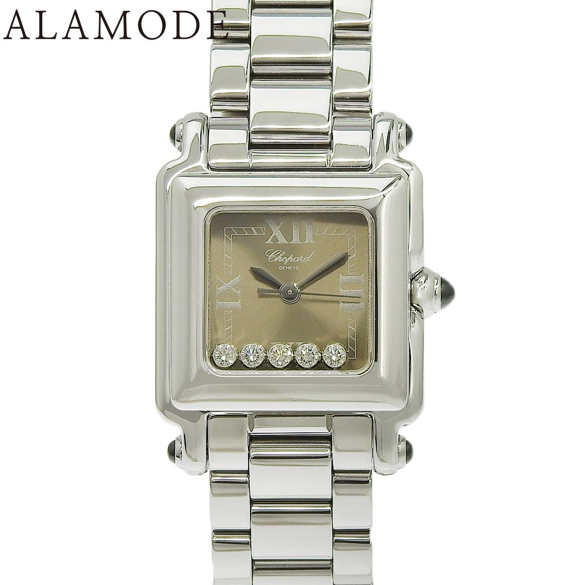 ショパール ハッピースポーツ スクエア ミニ 27 8893-23 SS 5PD クオーツ レディース 40802155279 アラモード