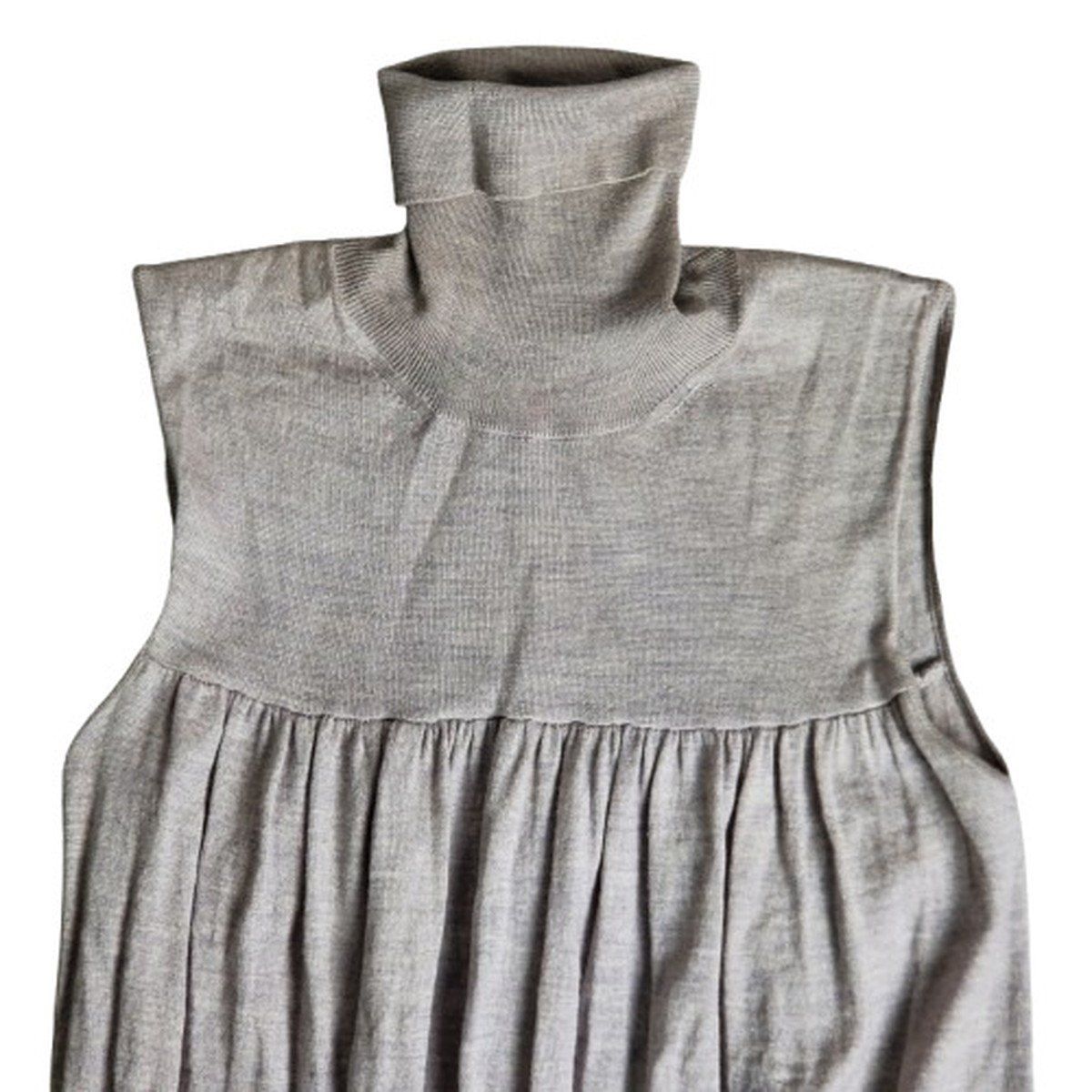 Maison Martin Margiela メゾンマルタンマルジェラ タートルネック プリーツワンピース ノースリーブ ナンバリング4 グレー