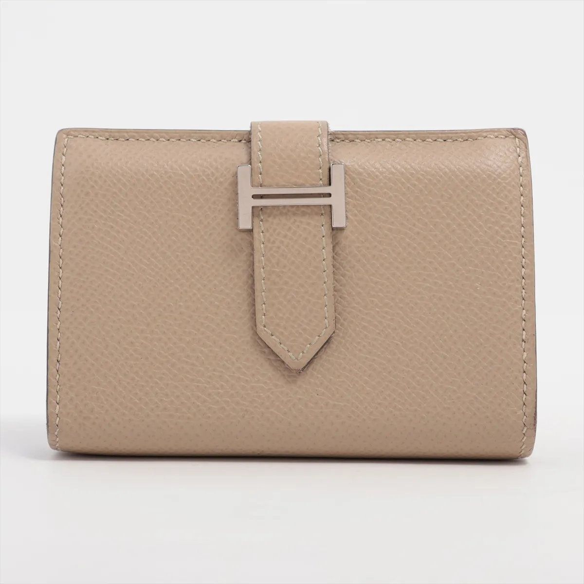 エルメス X 刻印 ベアン ミニ ヴォーエプソン レザー カードケース トレンチ 名刺入れ 二つ折り レディース MMM CX50-5