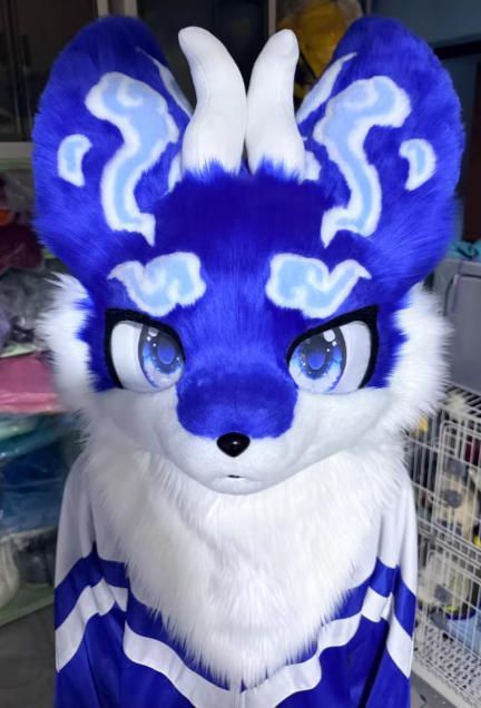 着ぐるみヘッド ドラゴン NO.403 紺色 全頭ヘッド ケモノ ファースーツ ぬいぐるみ コスプレ コスチューム kigurumi