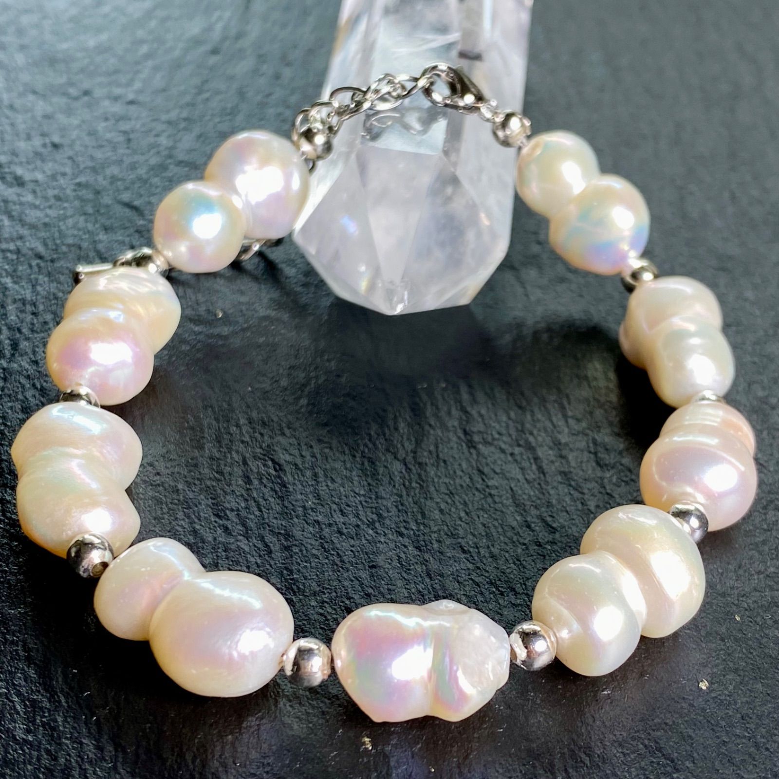 ツイン 淡水バロックパール ブレスレット B0622-04