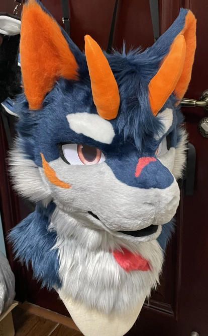 着ぐるみヘッド ドラゴン NO.404 ダークブルー 全頭ヘッド ケモノ ファースーツ ぬいぐるみ コスプレ コスチューム kigurumi
