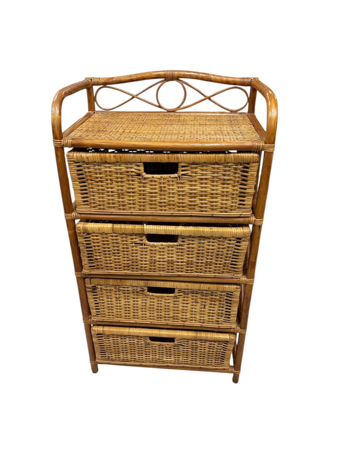 h9723 ラタン 籐 4段チェスト ヴィンテージ 籐 籐製品 ラタンチェスト