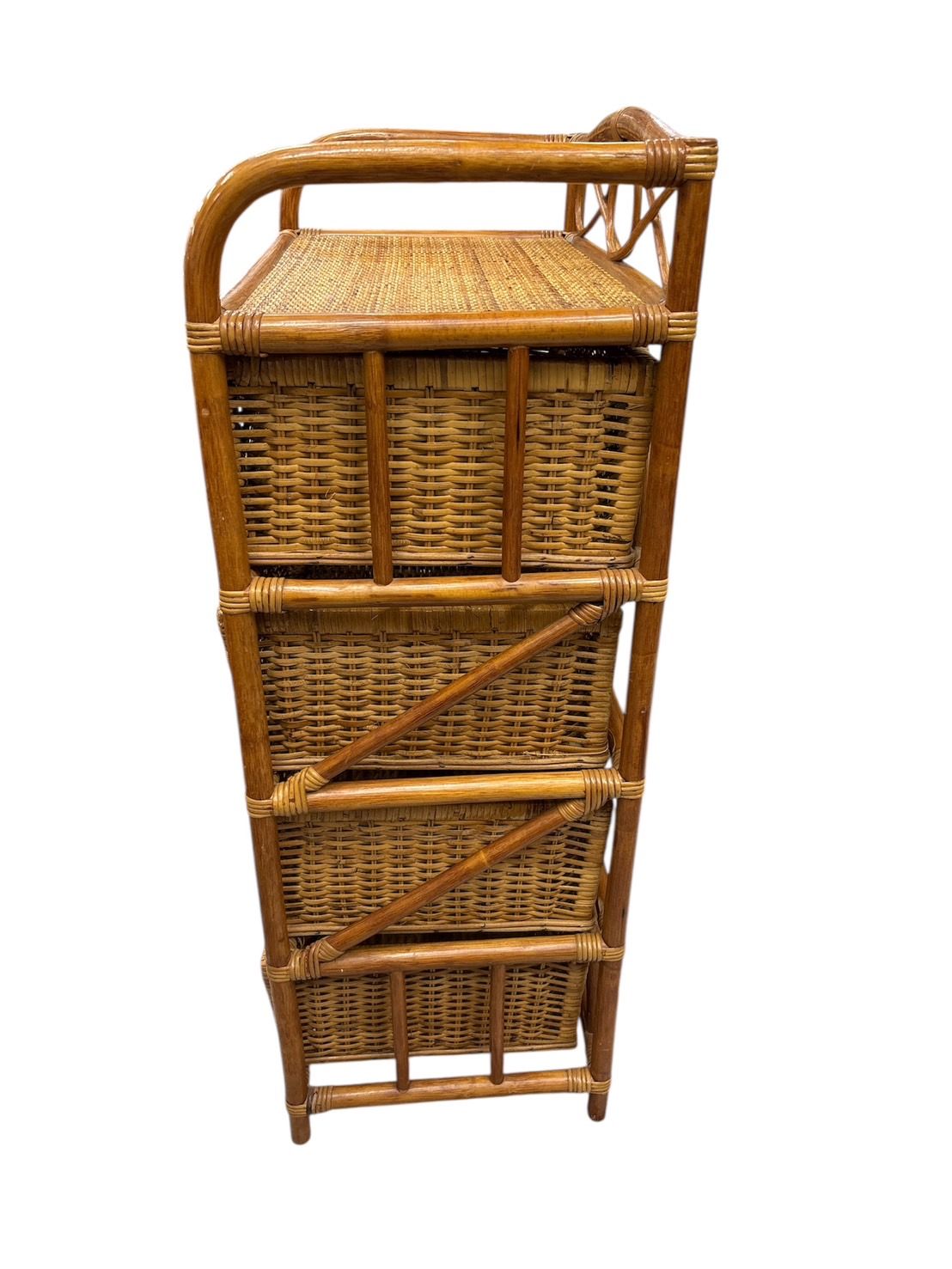 h9723 ラタン 籐 4段チェスト ヴィンテージ 籐 籐製品 ラタンチェスト