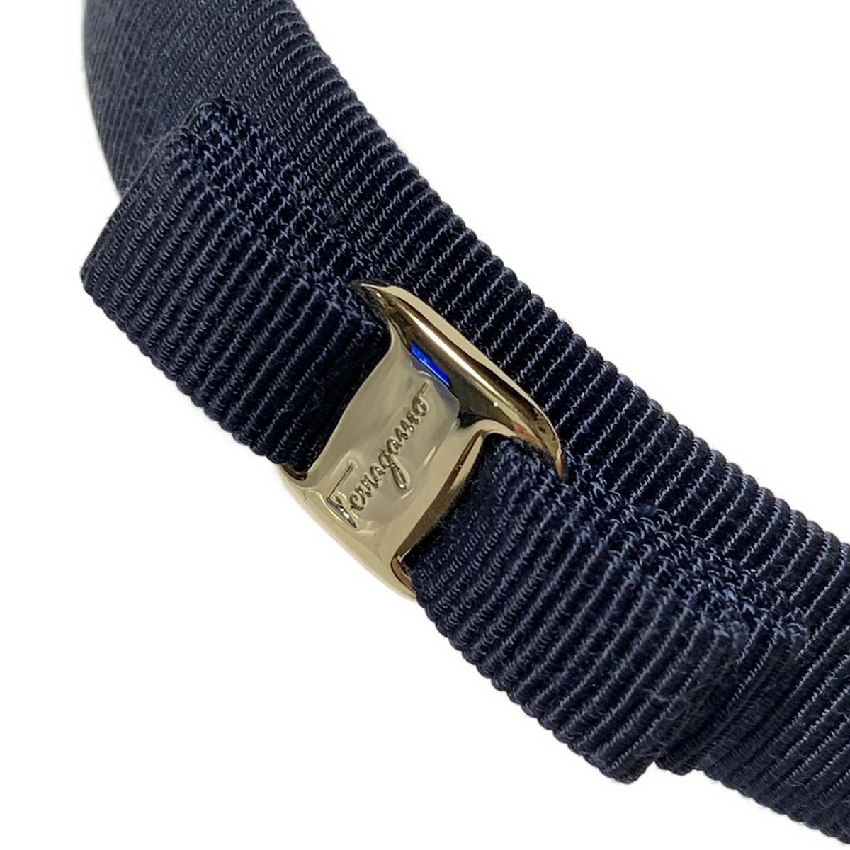フェラガモ カチューシャ ネイビー✖️シルバー FERRAGAMO/SalvatoreFerragamo(サルバトーレフェラガモ