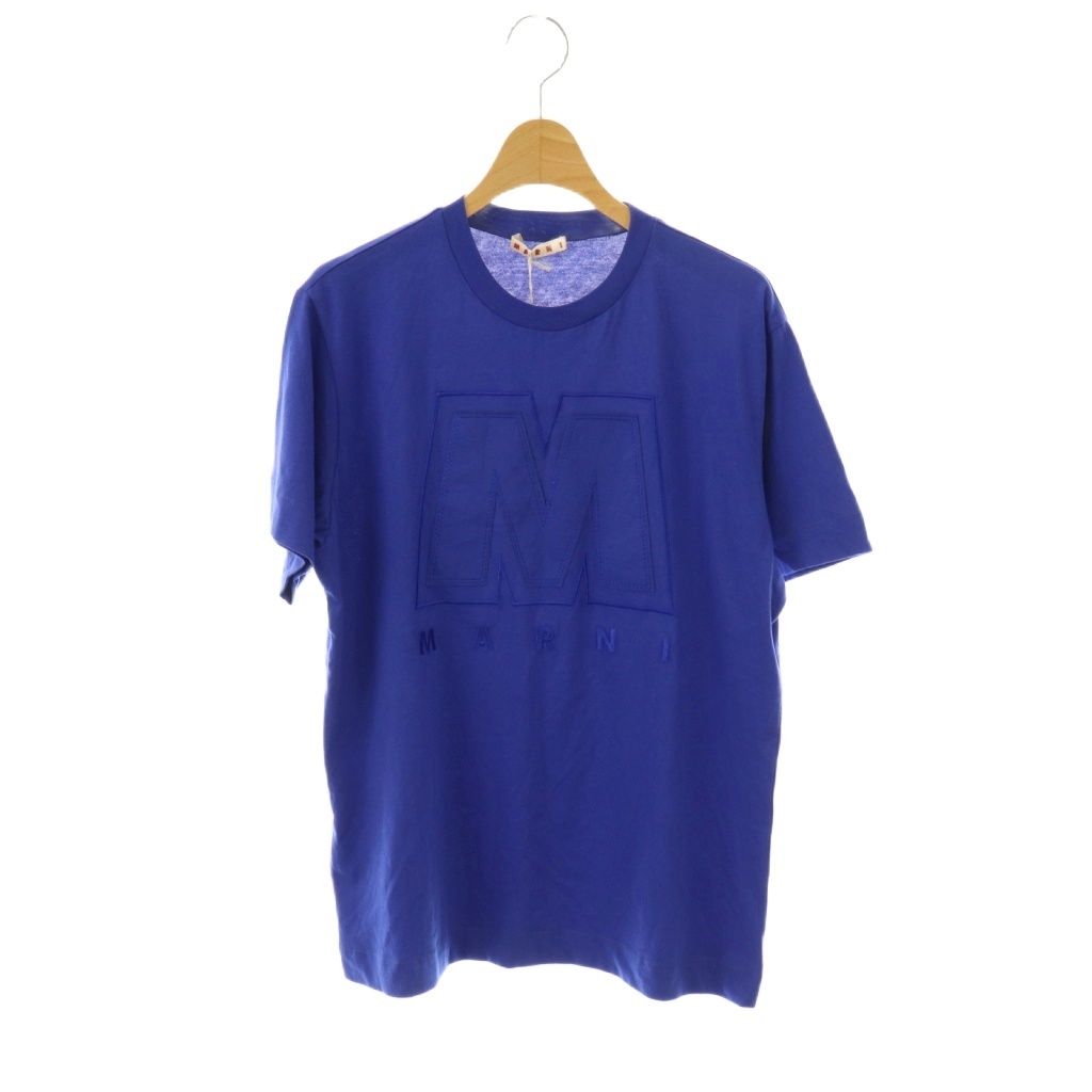 【爆買い，得価】 マルニ MARNI ロゴ 半袖 Tシャツ カットソー 刺繍 14 ブルー /DF ■OS Tシャツ