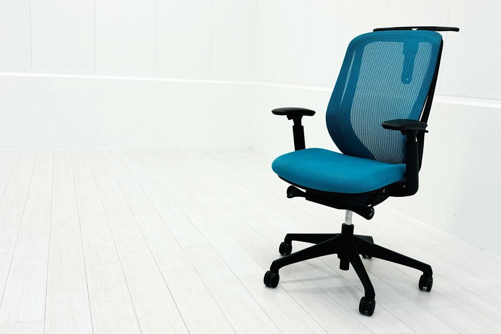 オカムラ シルフィーチェア ハイバック 可動肘 ハンガー付き OKAMURA Sylphy オフィス家具 ブルーグリーン A000004056