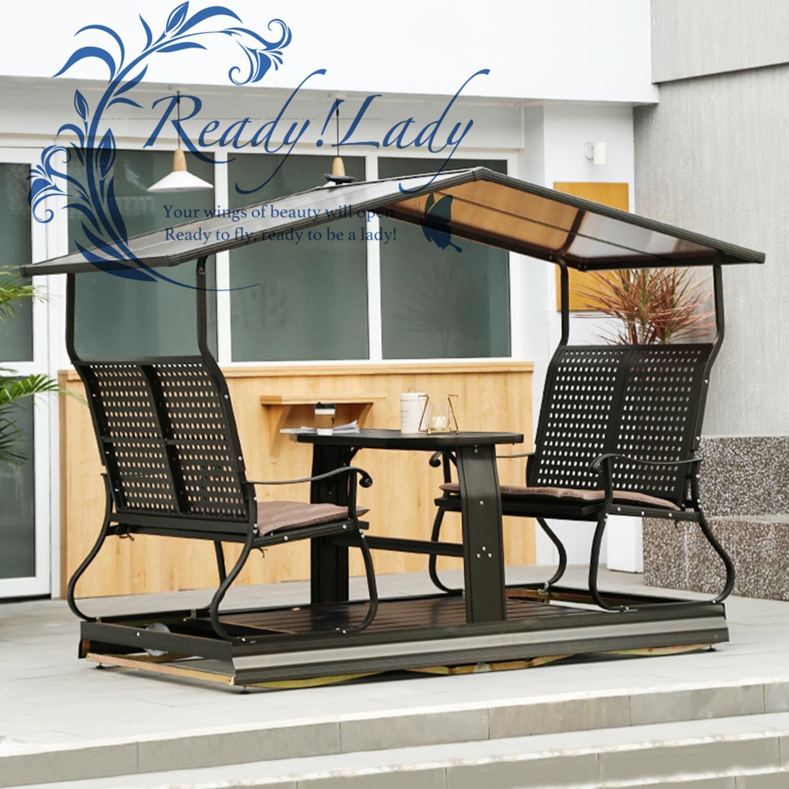 ハードトップガゼボキャノピー常設ガゼボ屋外ガゼボアルミニウムガゼボ 亜鉛メッキ鋼屋根付き ブラック - 230 116 210cm