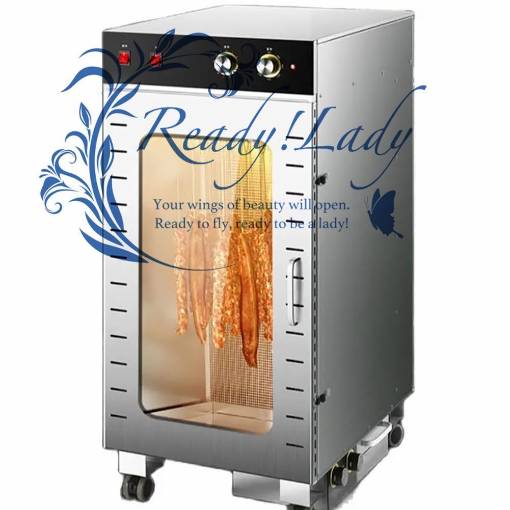 業務用ロータリーミートドライヤー 家庭用ソーセージ脱水機 食品脱水乾燥機 30-80°C調節 なサーモスタットと24時間デジタルタイマー付きステンレススチール製スモークソーセージドライヤー 肉燻製機