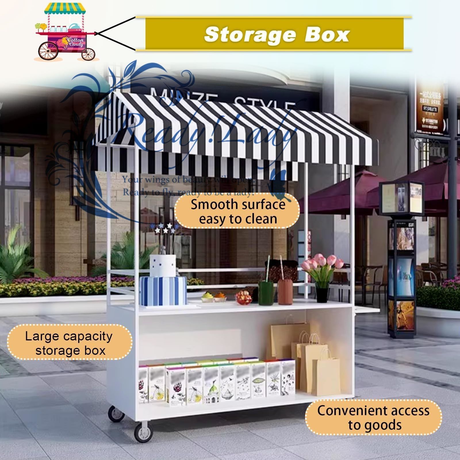 ハンドカート 車輪付き食品小型カート