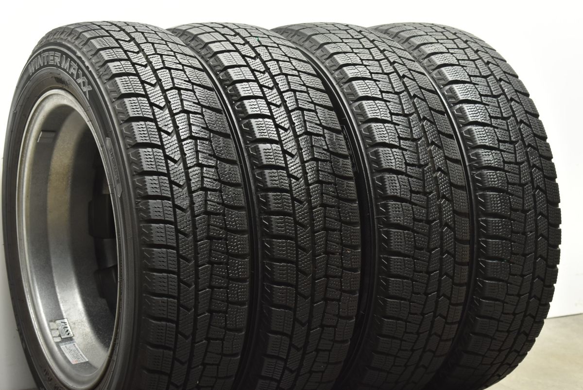  バリ溝 DOS 14 in 4 5 J 45 PCD 100 ダンロップ ウィンターマックス WM 02 155 65 R ピクシス N BOX ONE デイズ サクラ モコ 14インチ タイヤ ホイールセット