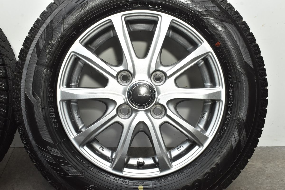  良好品 ミルアス 13 in 4 00 B 42 PCD 100 ヨコハマ アイスガード iG 60 145 80 R N BOX ONE ワゴンR アルト タント ミラ ムーヴ 13インチ タイヤ ホイールセット