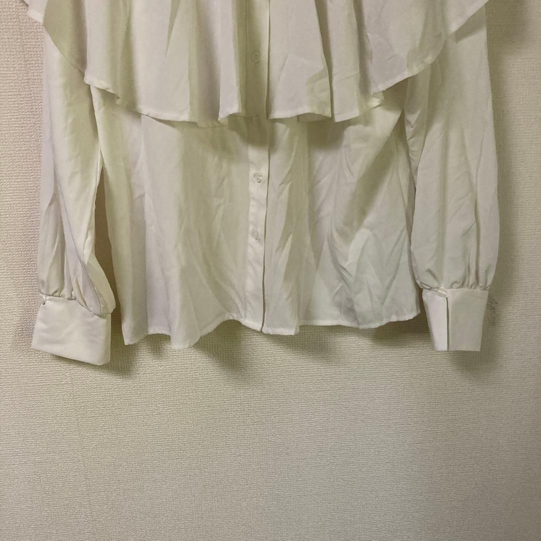 RETRO GIRL ホワイトフリル長袖シャツ Fサイズ - メルカリ
