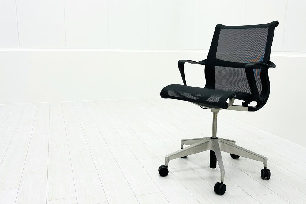 ハーマンミラー セトゥーチェア Herman Miller Setu Chair マルチパーパスチェア ５本脚タイプ リボンアーム グレー A000004042