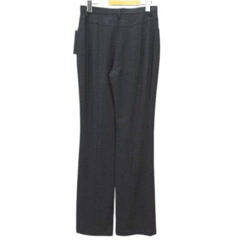 ラ イマージュ la IMAGE フ パンツ ９ チャコールグレー系 ツイード 裏地付き ウール ストレッチ