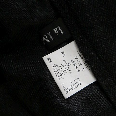 ラ イマージュ la IMAGE フ パンツ ９ チャコールグレー系 ツイード 裏地付き ウール ストレッチ DECORATOM_COM_BR