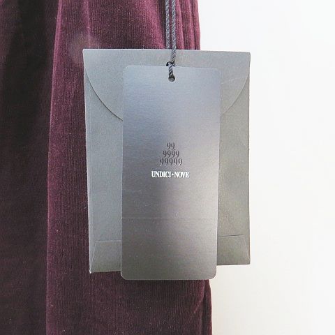 UNDICI-NOVE ウンディッチ ノーベ ワイドパンツ 40 ボルドー系 コーデュロイ 無地 DECORATOM_COM_BR