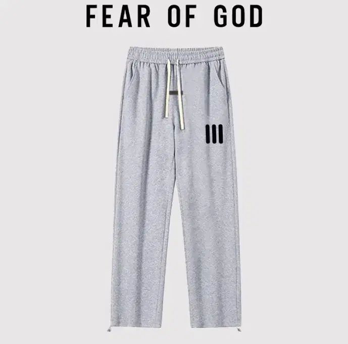 海外配送 FEAR OF GOD 3本線 ストレート レグ パンツ 一般 起毛