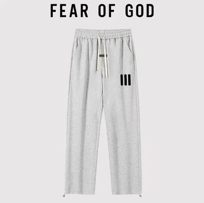 海外配送 FEAR OF GOD 3本線 ストレート レグ パンツ 一般 起毛