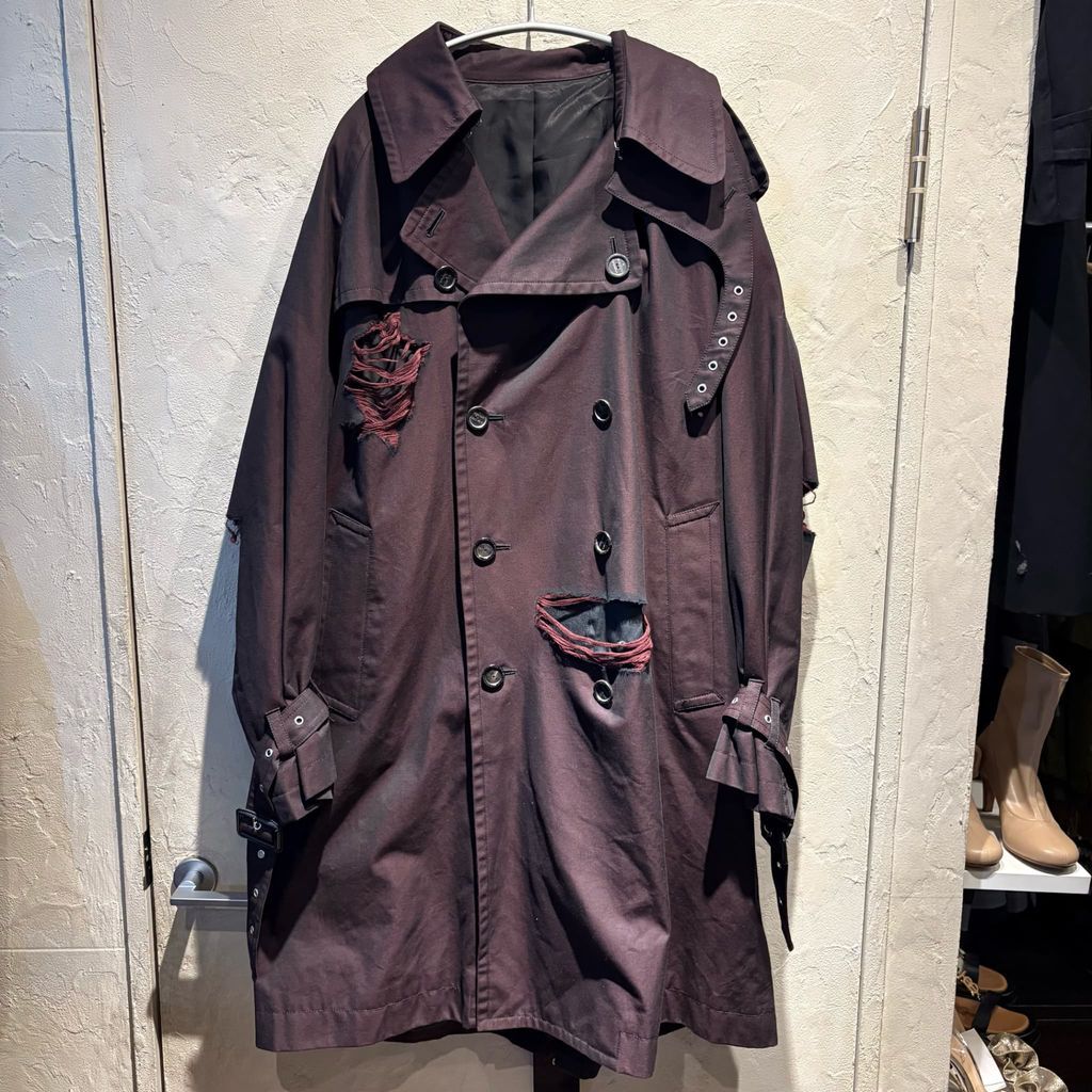 TAKAHIROMIYASHITATheSoloist. タカヒロミヤシタザソロイスト BACK GUSSET SLEEVEDOUBLE BREASTEDTRENCH COAT トレンチコート SJ-0003A ブラック系 size - 代官山A11