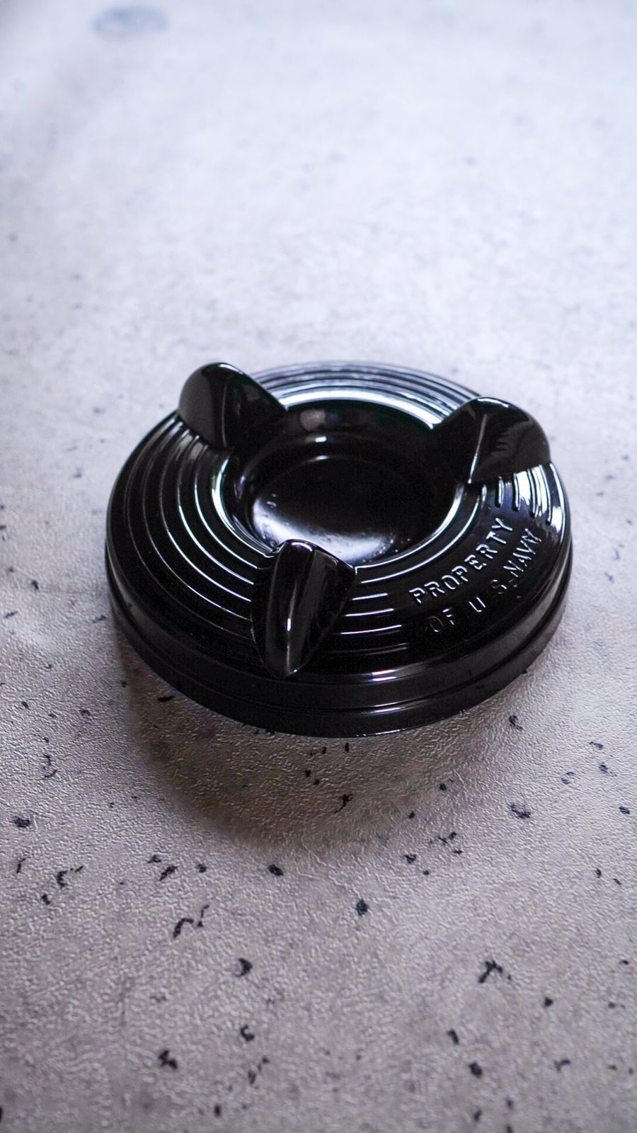 1940s アメリカ海軍 ブラック ガラス アッシュトレイ 灰皿 小物入れ U.S. Navy USN 実物 ミリタリー ヴィンテージ