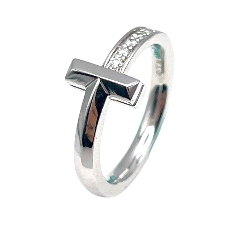 ティファニー TIFFANY＆CO Tワンリング K18WG ダイヤモンド ジュエリー
