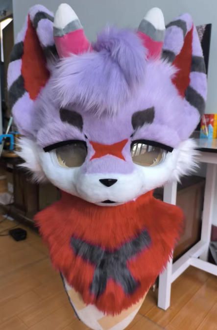 着ぐるみヘッド 犬 NO.407 パープル 全頭ヘッド ケモノ ファースーツ ぬいぐるみ コスプレ コスチューム kigurumi