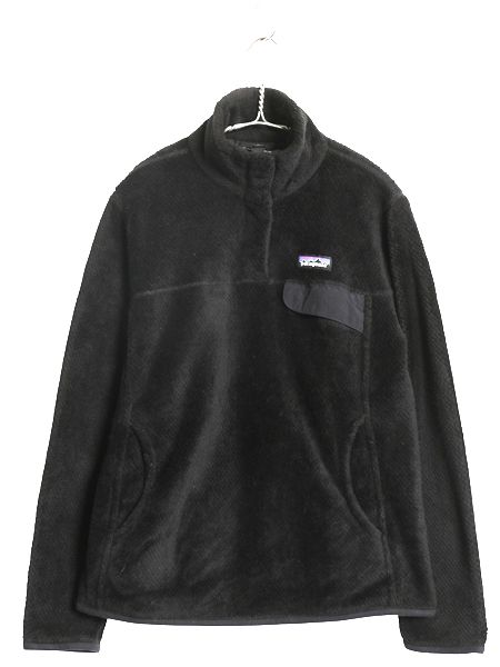 なクーポン配布中! パタゴニア リツール スナップT プルオーバー ジャケット レディース М 古着 17年製 フリース アウトドア ブルゾン ハイネック ブラック
