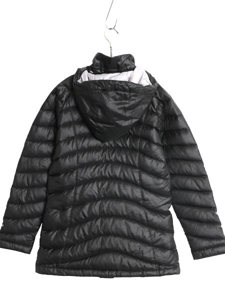 【お得なクーポン配布中!】 ノースフェイス ナイロン ダウン パーカー ジャケット ガールズ M 140cm 程 アウトドア フルジップ 550フィル ジャンパー ブラック 子供用