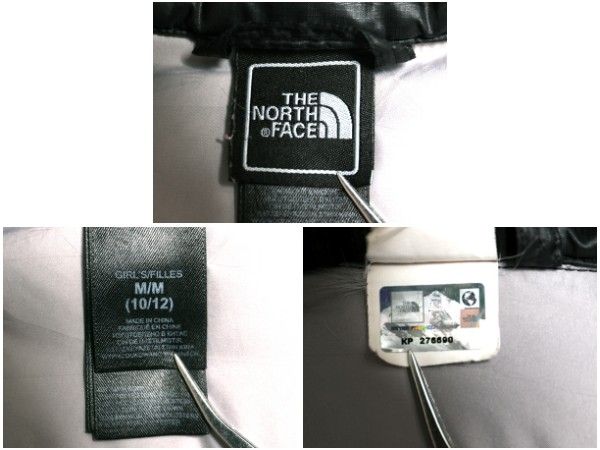 【お得なクーポン配布中!】 ノースフェイス ナイロン ダウン パーカー ジャケット ガールズ M 140cm 程 アウトドア フルジップ 550フィル ジャンパー ブラック 子供用