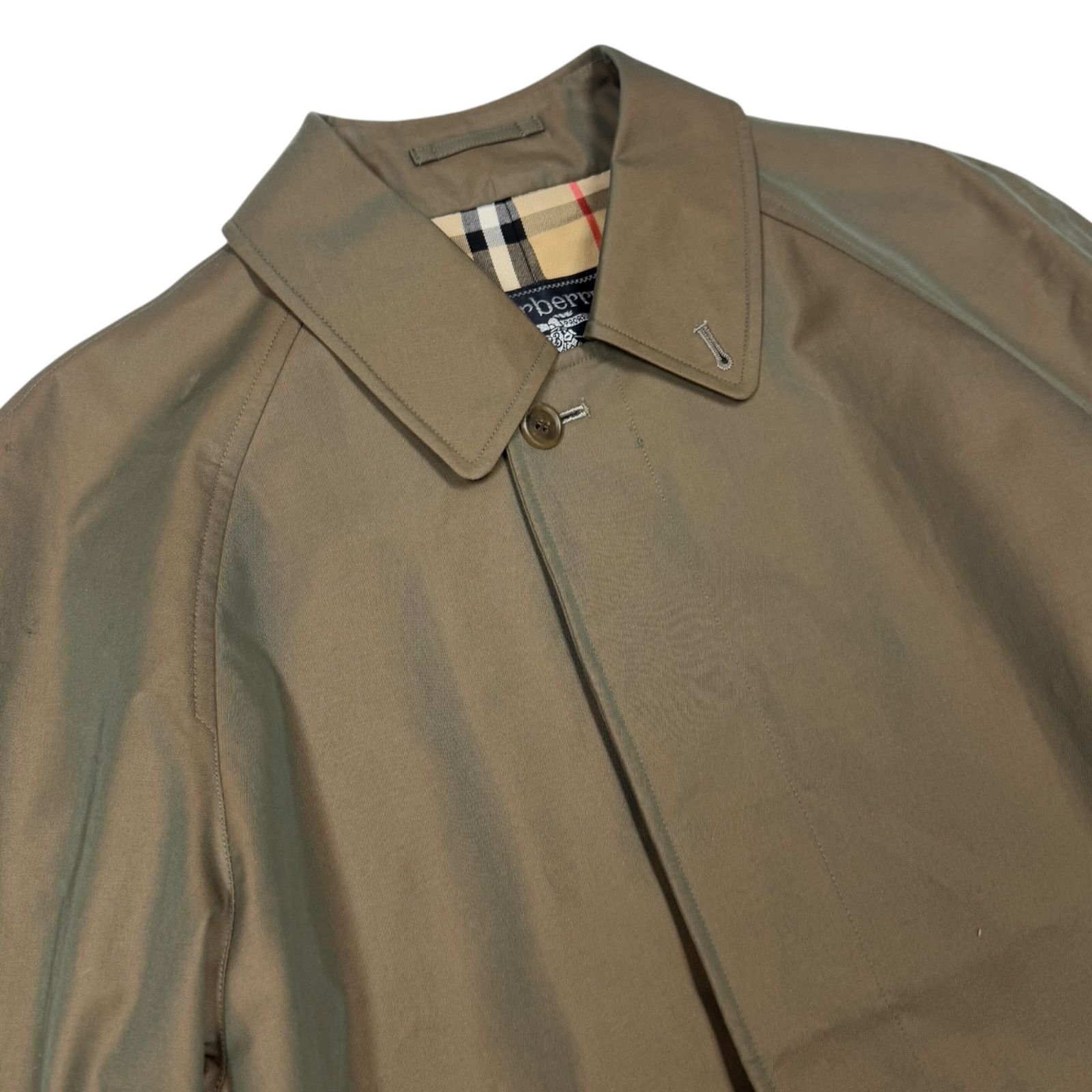 Burberrys バーバリーズ 玉虫色 裏地ノバチェック柄 ステン コート バルマカーン ヴィンテージ メンズ 160 S相当 KANDAIZUMI_COM