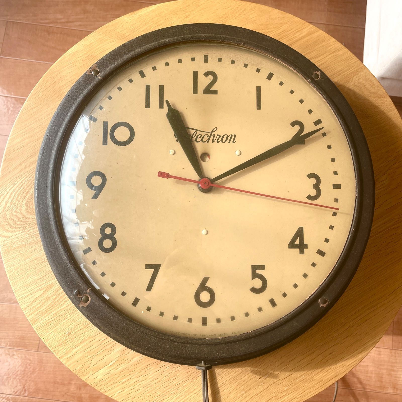 な大型 Telechron テレクロン スクールクロック 掛け時計 インダストリアル アメリカ製 ビンテージ ヴィンテージ made in USA